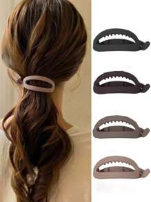 1/4pcs Matte Simple Banana Shape Hair Clips, Elegant All-Match Versatile Daily & Casual Gathering Hair Accessories