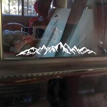 1 Pc Mountain Ridge Decal Sticker For Car Truck Bicycle Motorcycle, Vinyl Die-Cut Mount Range Car Bumper Window Sticker, Auto Vehicle Exterior Decor Accessories
