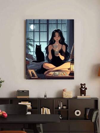 人与猫 DIY 数字丙烯画：点亮创意生活，描绘多彩世界。DIY 数字画，开启您的艺术之旅。创意与乐趣的完美融合，互动、情侣分享、个人放松的绝佳选择。优质画布，质地细腻，承载您的艺术梦想。颜料色彩鲜艳持久，无味，安全可靠。清晰的数字标识，即使没有任何绘画背景，也可以轻松上手，人人都可以成为艺术家。