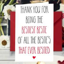 1pc, Fun Friendship Greeting Card, (With Envelope) Quality Paper, Warm Words Design Plus Heart Embellishment Design. Suitable For Any Occasion, Best Greeting Card For Friends (12cm/4.7inx17cm/6.7in)