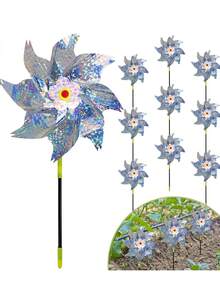 5 件/3 件/1 件 - 户外驱鸟器，反光风车，适用于花园和庭院装饰，风车户外驱鸟设备风车驱鸟器适用于庭院、农场、果园（银尖）、感恩节、万圣节、圣诞节、秋季礼物、装饰品 - 彩色 - 查看 2