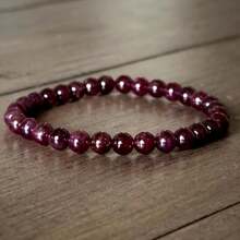 1 pieza/Pulsera de granate rojo Pulsera bendita perfecta de piedra natural roja