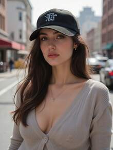 Unisex Letter Embroidered Baseball Cap - Multicolor - View 3