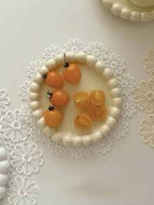 1pc Cream-Color Ceramic Plate With Pearl Edging, Dessert Or Breakfast Plate, High-Quality Tableware Suitable For Home & Restaurant Use - Multicolor - View 8