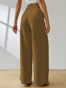 ADD WOMEN'S FASHION - AS1255 Women's Tailored Pants, High Waist, Palazzo, Sophisticated, Blogger, Social, Casual, Elegant, Palazzo Pants, High Waist, With Side Pockets, Romantic Fabric, Flare, Bell Bottom, Wide Leg, Sweatpants, Pants With Belt, Women's High Waist Jeans With Lycra Cotton Polyester Elastane, Premium Black Skinny Pants Women's High Waist With Lycra Elastane Black Jeans Black Twill Pants Women's Skinny Crepe Mesh Pants With Lined Belt High Waist Slim Quality, Women's Pants, Tailoring, Pantyhose, Crepe Pants, Jeans, Jogger, Denim Jacket, Linen, Women's Wide Leg Pantaloons, Monsca Zipper, Women's High Waist Jeans To The Navel With Elastane Lycra Women's Clothing, Wide Leg Pants, Duna With Modern, Stylish, Light, Comfortable, National Shipping, SHE Discounts (IN) - Rỉ Nâu - Xem 4