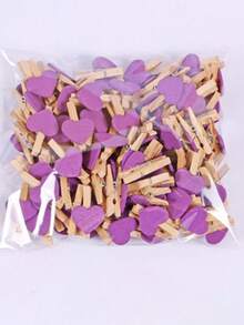 心形木制衣夹、相片夹木夹、迷你装饰木夹、工艺品、晾衣夹、照片夹、婚礼派对礼品、悬挂明信片、DIY 装饰、衣夹、家庭婚礼情人节装饰文具装饰、实用小工具 - 彩色 - 查看 8