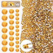 500pcs/1000pcs 金色/亮黃色樹脂DIY果凍平底迷你圓形水鑽，裝飾寶石適用於手機殼、杯子、鞋子、靴子、衣物、手工DIY偶像應援扇、名牌 - 金色 - 查看 9