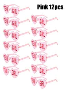 2/8/12 pz - Occhiali senza montatura per la festa del gender reveal del bambino, in blu e rosa, decorazioni per la squadra delle ragazze e la squadra dei ragazzi per la festa del gender reveal