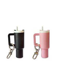 10/8/5/3/2pcs Mini Water Bottle Keychain - Street Style, Multiple Colors, Can Be Used For Keychain Accessory Charms, Wallet Charms, Cups, Wallet Accessories, Mini Water Bottle Keychain, Mini Cup Keychain, Key Ring Or Lip Balm, Cute Water Bottle Keychain, Plastic Material, A Good Gift For The Opening Season