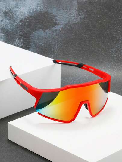 1pc Men's One-Piece Cycling Eyeglasses, Outdoor Bicycle Windproof Sports Goggles For Summer Beach Vacation,Outdoor,Travel