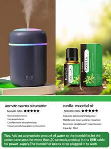 Umidificatore mini colorato, capacità 300ml, alimentazione USB, 3 colori opzionali, con nebbia fredda e luce atmosferica luminosa, 5 tipi di oli essenziali aromatici opzionali. Lo spray per aromaterapia è adatto per auto, camere da letto, soggiorni, scrivanie, umidificatori per auto di piccole dimensioni, regali per l'atmosfera della camera da letto, utilizzato per l'umidificazione quotidiana dell'aria, l'integrazione dell'acqua e la prevenzione dell'essiccamento