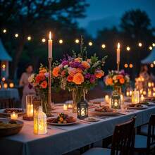 12pcs/Set Of Vintage LED Lantern Decorative Lights, Perfect As Centerpiece For Party Table, Mini Lantern With Flashing LED Candles, Shiny Centerpiece For Christmas Table, Retro Chandelier Decoration, Moroccan Lantern, Must-Have Decorations For Christmas, Wedding. - 六角風燈 - 查看 3