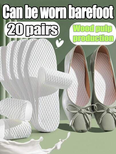 20 Pairs Of Moisture-Wicking, Deodorizing And Breathable Insoles, Suitable For High Heels, Flat Shoes And Sports Shoes, For Work, Sports, Home, Training And Summer Use