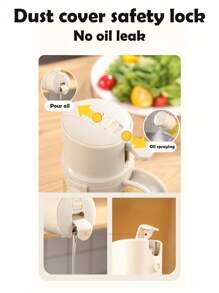 1pc Oil Pot, Dual-Use Oil Spray Bottle, Leak-Proof Glass Oil Bottle, Spray Oil Bottle, Air Fryer, Kitchen, Household Oil Pot