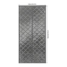 YUNRUX Cortina de puerta con aislamiento térmico magnético de 2,1 m, protección contra el frío, impermeable, color gris