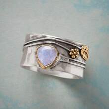 1pc Elegant Bohemian Style Ring With Teardrop Synthetic Cubic Zirconia, Symbolizes Dignity And Beauty, Matches Daily Outfit And Party Accessories, Perfect Gift For Women