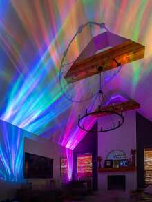 1pc LED Mini Flying Saucer Galaxy Light, RGB Projection Fantasy Romantic Nightlight, Aurora Starry Sky Projection Lamp For Bedroom, Rechargeable Atmosphere Light - Multicolor - View 9