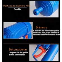 Bomba destapa caños azul marino Lab G herramienta destapador manual limpieza cañerías baño cocina eficaz presión profesional mantenimiento hogar fregadero sanitario - Azul Marino - Ver 4