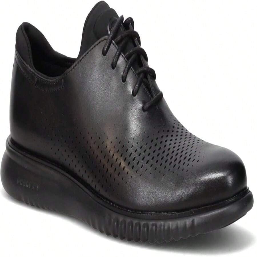Mens 2.Zerogrand Laser Wingtip Oxford - 黑色皮革/黑色 - 查看 1