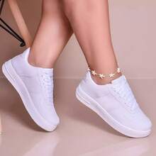 Women's Casual Shoes Men's Force Plain Leather Original Air - 黑色 - 查看 3