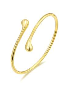 4 pezzi Set di braccialetti estivi in stile vacanziero minimalista in metallo regolabili
