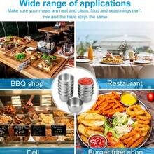 12pcs Stainless Steel Dipping Sauce Bowls, 45ml And 55ml Mini Reusable Condiment Cups For Home And Restaurant - Multicolor - View 5