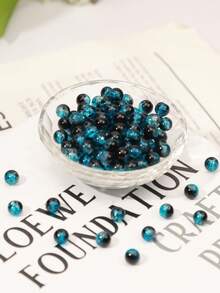 100 件 8 毫米/10 毫米裂纹玻璃珠 - 水晶冰玻璃隔珠，用于 DIY 珠宝制作（项链/手链/耳环工艺用品