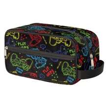 Travel Toiletry Bag For Boys And Men Video Games Waterproof Hanging Dopp Kit For Kids Shaving Bag With Large Capacity For Travel And Sports Shower Made Of Water-Resistant Polyester And Smooth Lining Easy To Wipe Clean Lightweight And Quick-Drying Sturdy Stitching Can Hold Many Items 10.5 X 4.4 X 5.3 Inch With One Main Compartment And One Front Pocket Side Handle For Easy Carrying And Hanging Can Be Used As Wash Bag Or Cosmetic Bag Suitable For Holiday Business Trips Travel Camping Beach Gym Or Home Use Great Gift For Boyfriend Husband Girlfriend And Friends - Multicolor - View 8