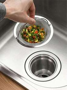 1 件厨房水槽过滤器，不锈钢水槽排水过滤器，厨房配件，食物收集器，适用于大多数水槽排水管，厨房水槽篮过滤器，钢制水槽过滤器，情人节，情人节婚礼，生日