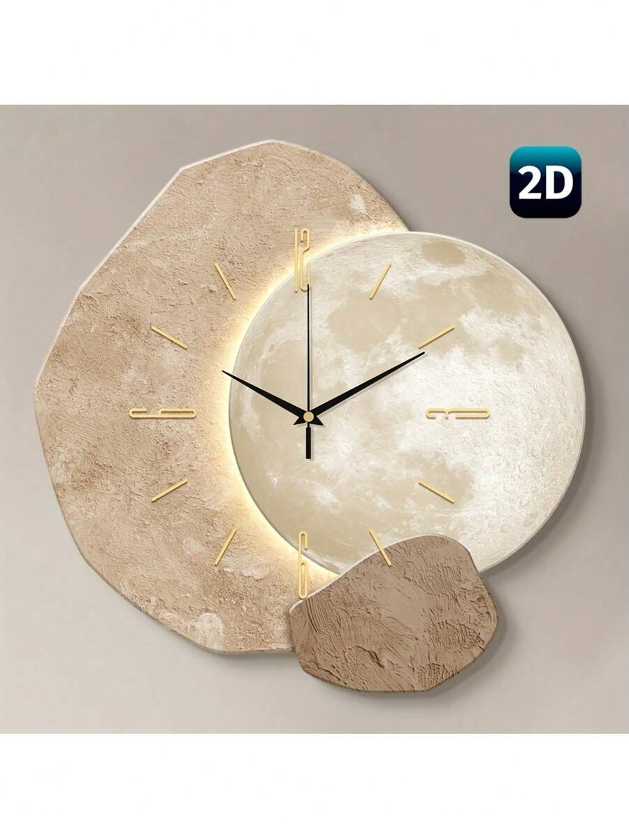 Modern Minimalist Wall Clock, Silent High-End Decorative Clock, Super Quiet Quartz Movement, No Ticking Sound, Suitable For Young People's Bedroom, Dining Room, Living Room, Office, Sofa Background, Mother's Day, Wedding Decor, Friend's Birthday Gift, Battery-Free - Multicolor - View 1