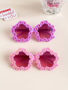 2/3件装 2025 女童可爱新款向日葵儿童宝宝时尚眼镜 - 彩色 - 查看 7