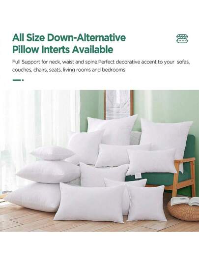 1pc/ High Quality Kussen Inserts, Multiple Sizes, Bed, Sofa, Bedroom Support Cushion view 3