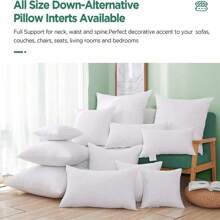 1 件/4 件高品质枕芯，多种尺寸，适用于床、沙发、卧室支撑垫 - 白色 - 查看 3