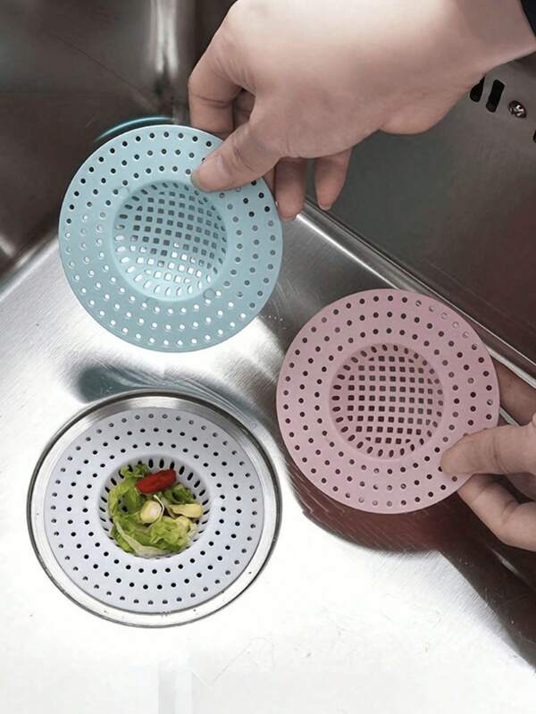 1/5pcs Sink Drain Filter, Kitchen Sink, Bathroom Drain Filter, Floor Drain Filter, Anti-Clogging Filter, Toilet Clog And Pest Prevention Cover, Kitchen Sink Strainer, Anti-Pest Cover, Food Collector, Hair Catcher, Food And Debris Clogging Prevention Filter With Mesh, Suitable For Shower, Bathroom, Laundry Room