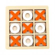 1pc Wooden XO Tic Tac Toe Logic Thinking Board Game, Brain Teaser Tabletop Game For Patience Training, Casual Stress Relief Toy, Party & Gathering - View 10
