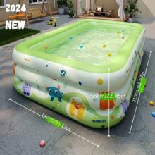 1pc Large Family Full Size Inflatable Cartoon Monster Design Pool - PVC Material, Easy To Set Up, Portable And Space Saving - Great For Backyard Summer Fun For Adults And Youngsters, Beach Inflatable Pool Toys, Camping