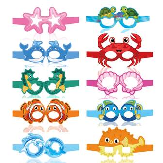 海洋主题派对眼镜 - 海底世界生日及活动装饰，非常适合拍照区