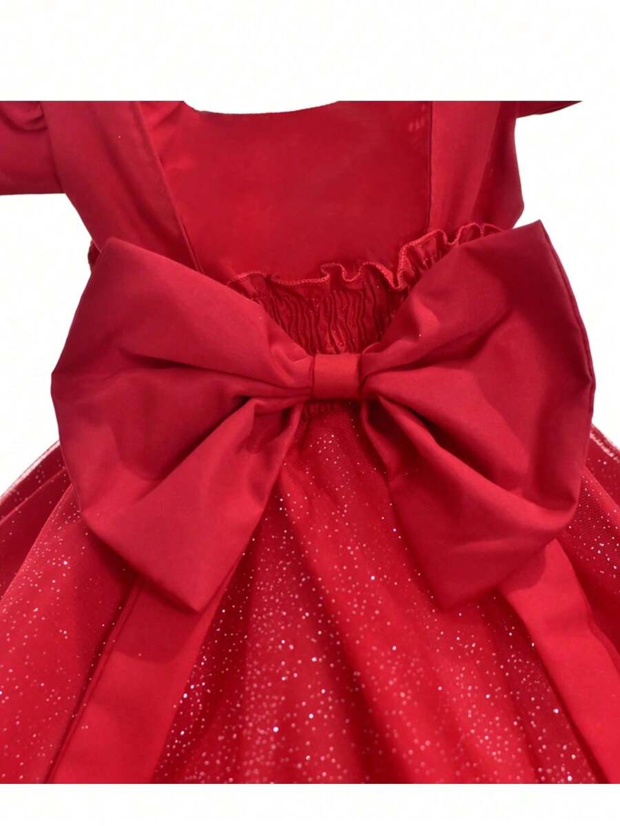 CHILDREN'S PARTY DRESS FOR GIRLS, SHORT - Rojo - Ver 1