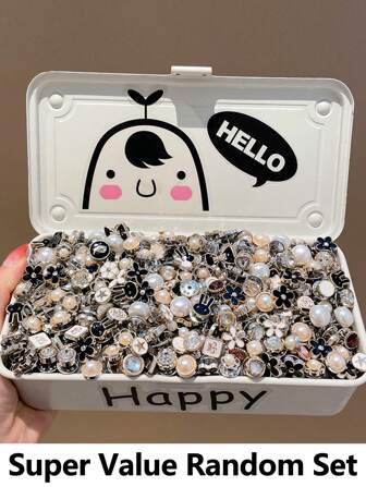 50/30/20/10Pcs超值随机防眩光扣 高端隐形扣 胸针扣 小香风领扣 固定可拆卸可调节纽扣 母扣（不含盒或纸板）