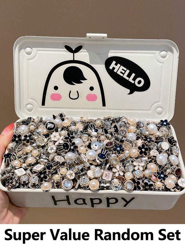 50Pcs Super Value Random Anti Glare Buckle, High-End Hidden Buckle, Broche Buckle, Pequeno Estilo Perfumado Collar, Fixo, Destacável E Botão Ajustável, Fivela Feminina (Sem Caixa Ou Papelão)