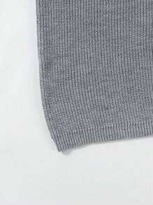 Men's Solid Color Round Neck Loose Fit Knitted Short Sleeve Top