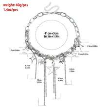 1pc Crystal Bling Bling Party Lady Evening Necklace With Chain - Silver - View 2