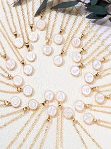 店铺福利：新款时尚A-Z 26字母项链，精美首字母名字锁骨链项链，女士时尚首饰项圈礼物 - A-Z 26 Letter Necklace - 查看 2