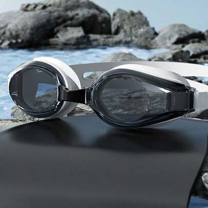 Erwachsene hochauflösende wasserdichte Anti-Beschlag-Schwimmbrille, Silikonverstellbarer Riemen, professionelle Schnorchelrenn-Schwimmbrille, unisex Paar Schwimmbrille