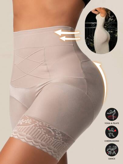 1 pieza Bragas moldeadoras de cintura alta sin costuras para mujer, control de abdomen, moldeador corporal, lencería, levanta glúteos