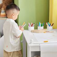 SoBuy KMB60 Children's Table With 1 Chair Children's Seating Group Inside Children's Table Chair Set Painting Table For Children - White - View 10