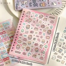 16 hojas de pegatinas, libro de pegatinas de nariz de , papel decorativo de collage hecho a mano, apto para varias escenas, estuche de teléfono móvil, pegatinas para tazas de agua, decoración de diario y álbum, accesorios, suministros escolares, de vuelta a la escuela