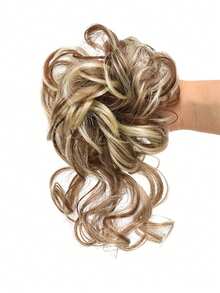 Synthetic Messy Chignon Fake Hair Circle Hair Bun Extensions Scrunchy Black Wig Curly Hair With Tail For Women Girl Hairpieces, Hair Accessories
