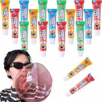 1/5/10/50 st 4-färgade klassiska plastbubblor, stretchiga bubbelballonger uppblåsta med sugrör, kreativa festfavoriter, Pinata-fyllmedel för fester