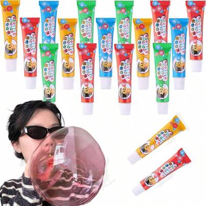 1/5/10/50 st 4-färgade klassiska plastbubblor, stretchiga bubbelballonger uppblåsta med sugrör, kreativa festfavoriter, Pinata-fyllmedel för fester